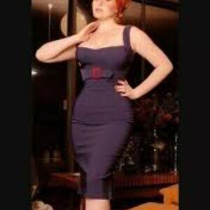 Pinup Couture Navy and Red Dress S